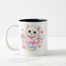 Tasse de café pour chat mignon jour parfait