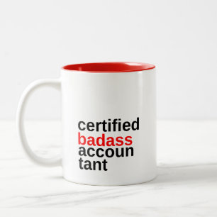 2 Couleurs Tasse de café pour comptable certifié badass