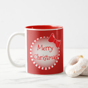 2 Couleurs Tasse de café rouge de photo du Joyeux Noël