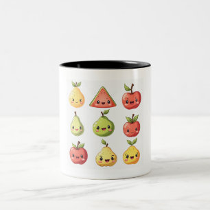 2 Couleurs tasse de caractères de fruits