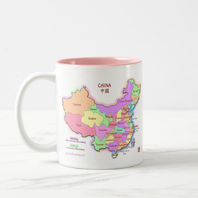 2 Couleurs Tasse de carte de la Chine (Gauche)