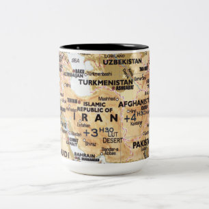 2 Couleurs Tasse de carte de Moyen-Orient