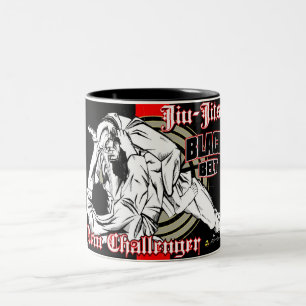 2 Couleurs Tasse de ceinture noire de Jiu-Jitsu