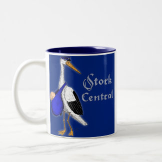 2 Couleurs Tasse de central de cigogne