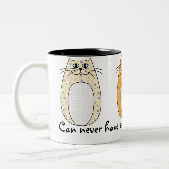 2 Couleurs Tasse "de chats d'art populaire" (Gauche)
