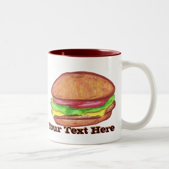2 Couleurs Tasse de cheeseburger (Droit)