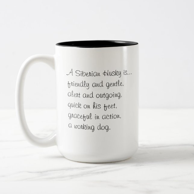 2 Couleurs Tasse de chien de traîneau sibérien (Gauche)