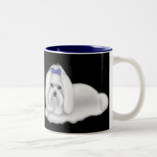 2 Couleurs Tasse de chiens maltais