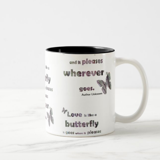 2 Couleurs Tasse de citation d'amour (Droit)