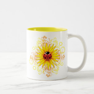 2 Couleurs Tasse de coccinelle et de tournesol