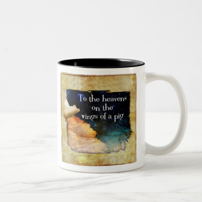 2 Couleurs tasse de cochon volant (Droit)