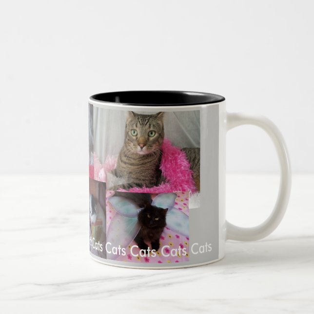 2 Couleurs Tasse de collage de chat (Droit)