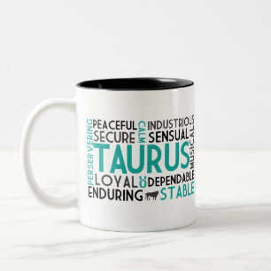 2 Couleurs Tasse de collage de mot de Taureau