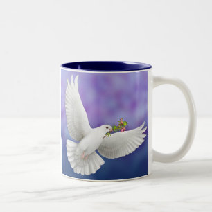 2 Couleurs Tasse de colombe de paix de vol