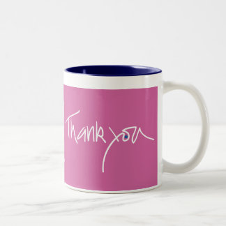 2 Couleurs Tasse de couleur de fuschia de Merci