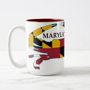 2 Couleurs Tasse de crabe de drapeau du Maryland