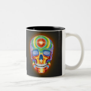 2 Couleurs Tasse de crâne d'arc-en-ciel