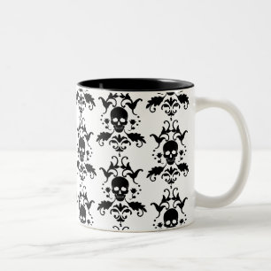 2 Couleurs Tasse de damassé de crâne de Halloween