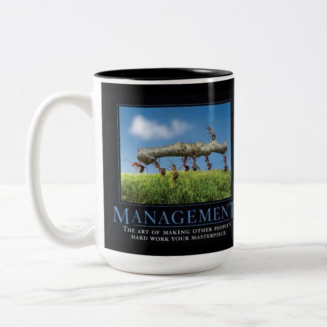 2 Couleurs Tasse de Demotivational de gestion (Gauche)