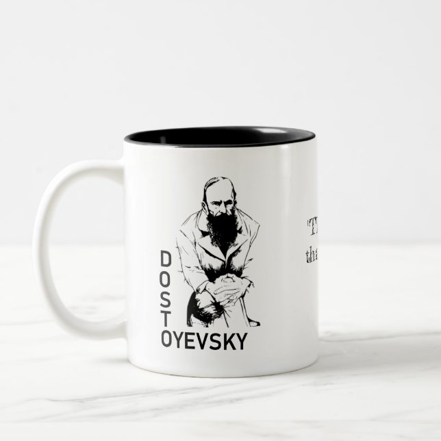 2 Couleurs Tasse de Dostoyevsky 11oz (Gauche)