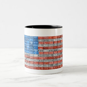 2 Couleurs Tasse de drapeau de plaque minéralogique du