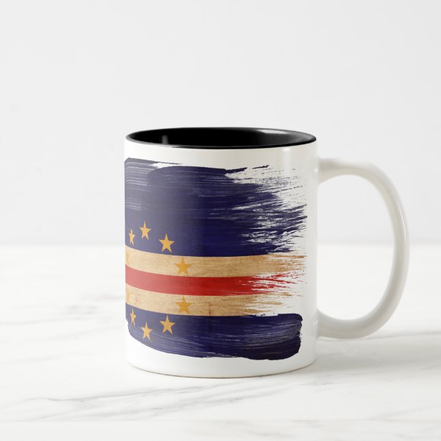 2 Couleurs Tasse de drapeau du Cap Vert (Droit)