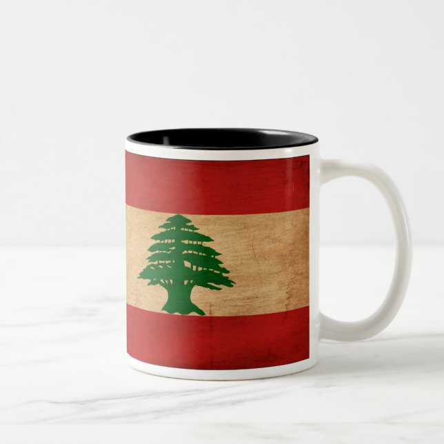 2 Couleurs Tasse de drapeau du Liban (Droit)