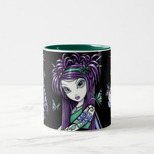 2 Couleurs Tasse de fée de tatouage de rose de papillon de