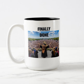 2 Couleurs Tasse de fin d'études « Enfin terminé » | Drôle, p