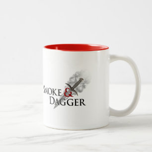 2 Couleurs Tasse de fumée et de poignard, blanche avec le