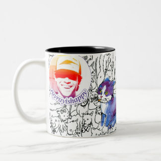 2 Couleurs Tasse de gribouillages de logo RayRay