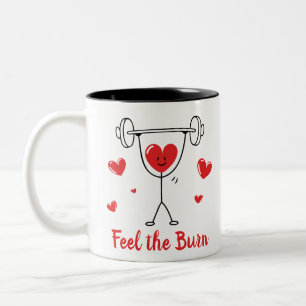 2 Couleurs Tasse de gym drôle 'Sentez la brûlure' pour les am