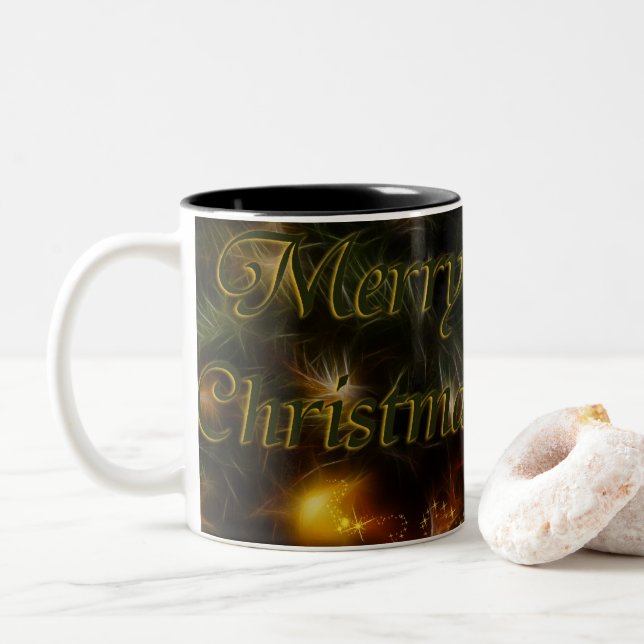 2 Couleurs Tasse de Joyeux Noël (Avec donut)