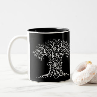 2 Couleurs Tasse de la fête des Pères sur le thème de l'arbre