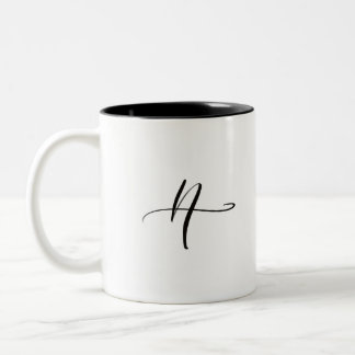 2 Couleurs Tasse de la lettre cursive "A"
