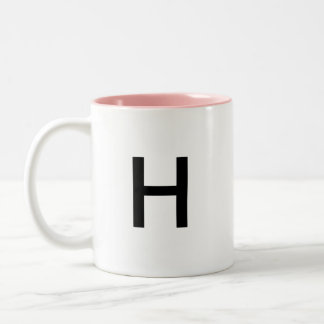 2 Couleurs Tasse de la lettre initiale "H"
