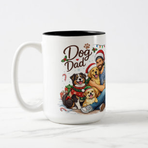 2 Couleurs Tasse de l'équipe de Noël de papa chien – Café de 