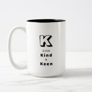 2 Couleurs Tasse de luxe personnalisée K - Éloge