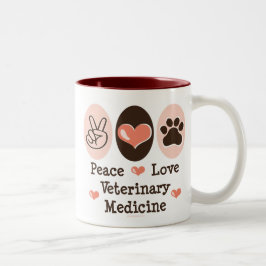 2 Couleurs Tasse de médecine vétérinaire d'amour de paix
