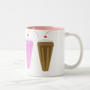 2 Couleurs Tasse de milkshake - chocolat et paille