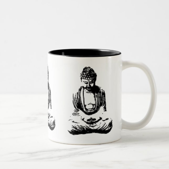 2 Couleurs Tasse de monochrome de Bouddha (Droit)