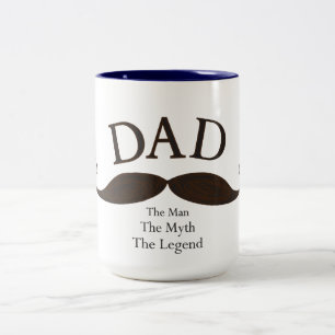 2 Couleurs Tasse de moustache illustrée par papa artistique