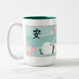 2 Couleurs Tasse de panda de zen (fleurs de prune)