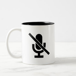 2 Couleurs Tasse de pictogramme de "muet"