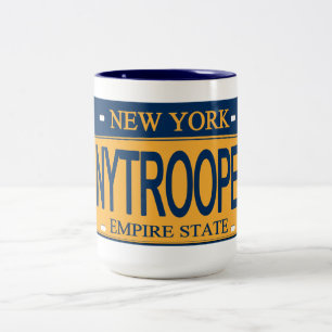 2 Couleurs Tasse de plaque d'immatriculation NY TROOPER NY
