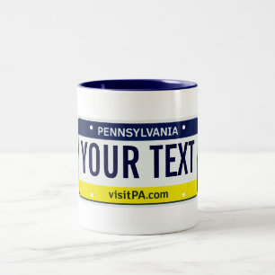 2 Couleurs Tasse de plaque minéralogique de la Pennsylvanie