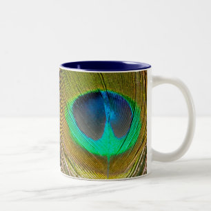 2 Couleurs Tasse de plume de paon