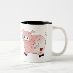 2 Couleurs Tasse de porc krouik-krouik krouik-krouik