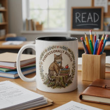 Tasse de professeur de chat Cottagecore