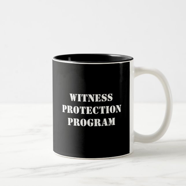 2 COULEURS TASSE DE PROGRAMME DE PROTECTION DE TÉMOIN (Droit)